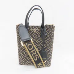 Ts539121 マイケルコース ミニハンドショルダーバッグ 総柄 キャンバス 黒×茶系 レディース Michael Kors 美品