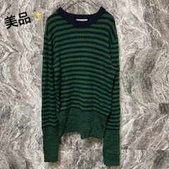 FREAKS STORE　フリークスストア　ニット　セーター　長袖　ボーダー　総柄　丸襟　薄手　春　秋　冬【F】　ネイビー　紺　グリーン　緑