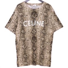 未使用級 セリーヌ 半袖 Tシャツ カットソー 迷彩 ロゴ プリント 総柄 