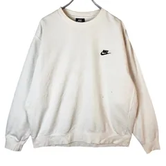 ナイキNikeスウェットトレーナースウッシュロゴ刺繍ワンポイントシンプルスポーツ白オフホワイト黒ブラックvintageヴィンテージ40919