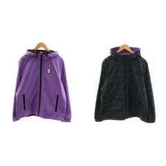コーチ COACH シグネチャー リバーシブル フル ジップ ウインドブレーカー ジャケット 総柄 L 紫 パープル 黒 ブラック CF797 /AN18のサムネイル