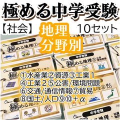 中学受験 暗記カード　極める地理(分野別)　サピックス　コアプラス　予習シリーズ