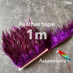 ◾️⭐︎【TW3 紫】1m 羽根 フェザー テープ リボン 鳥の羽根 鳥 羽