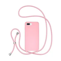 UEEBAI ケース 対応 iPhone 7 Plus/iPhone 8 Plus 対応 ケース ストラップ付きケース リキッドシリコンケース 肩がけ 首掛け 紐付き 斜めかけ 縄掛けケース 薄型 軽量 耐衝撃 長さ調整可能 取り外し可能ケース ネックスト 0