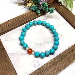 ターコイズとコーラルブレスレット - メルカリ