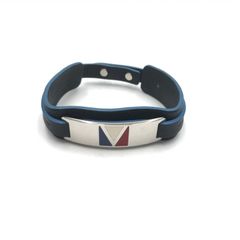 LOUIS VUITTON ルイヴィトン ブラスレ コズミック ブレスレット M6043 レザー ネイビー系 ブルー系 シルバー金具  中古
