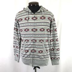UNIQLO +J【ユニクロ】 パーカー メンズ【メンズM/グレー/gray】エスニック柄/Tops/hoodie/jacket◆BJ003-b
