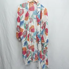 ◇ ⊂ Amina アミナ 浴衣風 花柄 半袖 ガウン カーディガン サイズ表記なし ホワイト系 レディース E  【1410290056356】