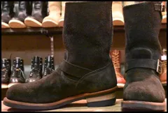 【10D 良品 10年】レッドウィング 8274 黒スエード ブラック エンジニア ラフアウト スチールトゥ ブーツ redwing HOPESMORE【EJ618】のサムネイル