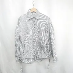 ◇ ⊂ ◎ ●未使用● SHEENA シーナ ストライプ柄 長袖 ブラウス サイズM ブラック系 レディース E  【1502060028417】