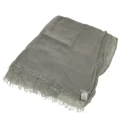 美品 Faliero Sarti ファリエロサルティ モダール シルク 大判 フリンジ ストール ショール ライトグレー レディース 古着 中古 USED