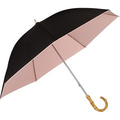 Wpc. 日傘 遮光インサイドカラー ブラック 《遮光率100%・UVカット率100％・UPF50＋・晴雨兼用》長傘 50cm レディース バンブー 持ち手 バイカラー 通勤 通学 おしゃれ 可愛い 女性 81-11949-101 0