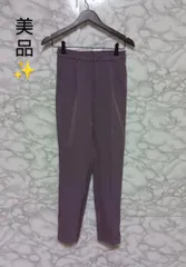 美品　GU　ジーユー　レディース　スキニーパンツ　ストレートパンツ　スラックス　無地　【М】　パープル　紫　秋　冬　おしゃれ