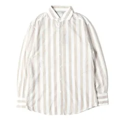 BRUNELLO CUCINELLI ブルネロクチネリ シャツ ベージュ ホワイト サイズ:S / ワイドストライプ ブロード カッタウェイカラー ドレスシャツ / SLIM FIT / イタリア製 / トップス カジュアルシャツ 長袖【メンズ】【中古】のサムネイル