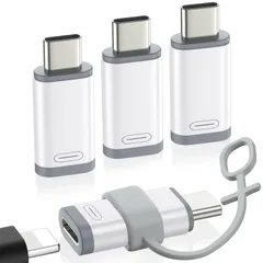 新品 MoKo ライトニングからType C変換用アダプタ 4枚セット 紛失防止シリコンストラップ付き ライトニング to Type C 変換アダプター 480Mbpsデータ転送/10W充電対応 小型 iOS TypeC変換アダプター iPhone16/16e