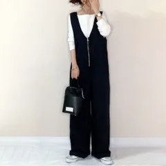 新品 ガウチョパンツ オールインワン ワンピース風オーバーオール ロング丈 サイズフリー 立体裁断 体型カバー 通勤おしゃれ サマーコーデ kkk