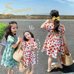ワンピース キッズ 半袖 ワンピース 花柄 子供 女の子 コーデ カジュアル 普段着 通園 通学 ジュニア服 ガールズ 可愛い 発表会 ドレス 韓国 洋服 ビーチ リゾートワンピー min