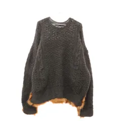 FACETASM (ファセッタズム) 20AW FAUX FUR KNIT フェイクファー切替 ニットセーター MORK-KN-M04 ブラウン/ブラックのサムネイル