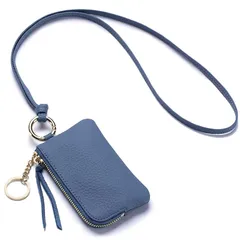 【新品】 RenLianyi 本革 小銭入れ レディース ネックストラップ付き パスケース 首掛け 定期入れ おしゃれ 人気 ジッパー コインケース キーホルダー付き 軽量 コンパクト IC IDカード入れ 落下防止 革 財布 大人 子供 通勤 通学 旅行 1