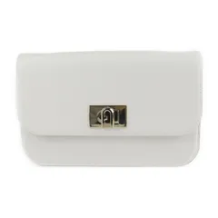 Furla フルラ 2WAY クラッチバッグ  ショルダーバッグ EAW4A レザー ホワイト ゴールド金具 1927 ポシェット ターンロック 【本物保証】