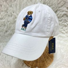 RLX 刺繍クマキャップ ホワイト - メルカリ