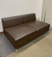 【Tree様専用】TIME&STYLE  ソファ 2人掛け 本革 ブラウン クッション付き タイム&スタイル (担当　水谷)