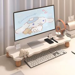 Mirasizuku モニター台 卓上 pc台 木製 パソコン 台 木目調 パソコンラック 机上整理 人間工学デザイン キーボード収納 モニタースタンド 天板厚さ15mm 耐荷重55kg