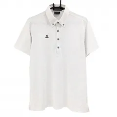 ルコックゴルフ 半袖ポロシャツ 白 地模様 ボタンダウン メンズ LL ゴルフウェア le coq sportif