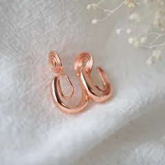 ピアスに見えるイヤリング！　ピンクゴールド　フープイヤリング  春　ピアス見え　痛くない　落ちにくい　シンプルアクセサリーが好きへ