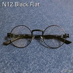 【男女兼用】 メガネ 丸 ブラック
