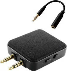 エレコム Bluetooth トランスミッター&レシーバー (受信機 + 送信機) 24時間連続再生 Bluetooth 5.3 【テレビや飛行機、車の音楽をワイヤレスで】 3.5mmプラグ 充電しながら使用可 2台同時接続 軽量 LBT-ATR01BK