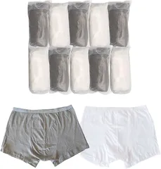 masamilk メンズ ボクサーパンツ 使い捨て 10枚セット 男性用 旅行 出張 入院用 ３XL(グレー/ホワイト,  3XL)