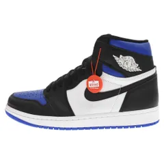 NIKE (ナイキ) AIR JORDAN1 RETRO HIGH OG ROYAL TOE エアジョーダン1 ロイヤルトゥ ハイカットスニーカー ホワイト/ブラック/ブルー US9.5/27.5cm 555088-041のサムネイル