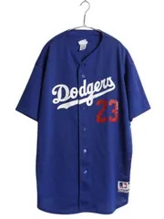 【お得なクーポン配布中!】 ドジャース ベースボール シャツ メンズ XL / MLB オフィシャル マジェスティック 大リーグ ユニフォーム ゲームシャツ 半袖シャツ 重ね着