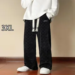[3XL]メンズ 服 シンプル ファッション オシャレ 大人 かっこいい 大きいサイズ ストリート 紳士服 市松 冷感 パンツ 秋 ワイド レッグ カジュアル