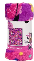 ディズニー ミニーマウス フリース ブランケット 毛布 ひざ掛け ハーフケット　おくるみ　ベビー毛布　ふわふわ　柔らか　102cm x 127cm Disney Minnie Mouse fleece blanket