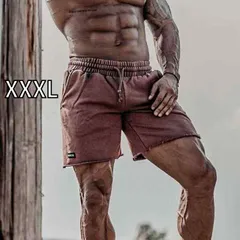 [XXXL]メンズ ファッション 服 男性用 オシャレ シンプル 大人 かっこいい 大きいサイズ ストリート 紳士服 レトロ ロー エッジ スポーツ ズボン ランニング カジュアル 通気性 スリーハーフ パンツ ストレッチ トレーニング フィットネス パンツ 
