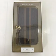 MICHAEL KORS マイケルコース その他ファッション小物 MKSTTCBRWFLIP2261M Folio Case Stripe TasselCharm Magsafe iPhoneケース 手帳型 iPhone 14 Plus