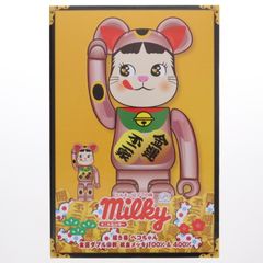 ファミリータウン限定 BE@RBRICK(ベアブリック) 招き猫 ペコちゃん 金運ダブル小判 桃金メッキ 100% & 400% 不二家 完成品 可動フィギュア メディコム・トイ/不二家