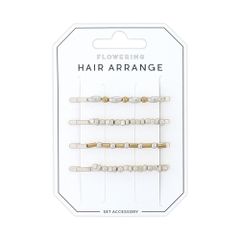 ヘアピン（4点セット） ストーン HHP0413-SV（シルバー）