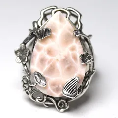  〔R337-4〕SV925 高品質 トムソナイト ピンクラリマー リング 指輪 フリーサイズ