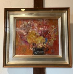 油彩画 『秋の花』矢野欣二 作