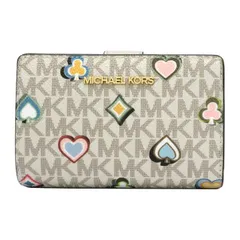 マイケルコース 二つ折り財布 MICHAEL KORS JET SET TRAVEL ミディアム ウォレット 35F5GTVF6U LT CRM MULTI アウトレット レディース