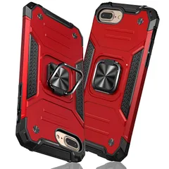 TMUJWS iPhone 7 Plus 用ケース/iPhone 8 Plus 用ケース リング 衝撃吸収 耐衝撃 TPU+PCバンパー 二重構造 米軍MIL規格 全面保護カバー 滑り防止 車載ホルダー対応 擦り傷防止 滑り止め 軽量 薄型 アイフォン 1