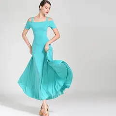 新品 未使用 2026新作 モダンダンス ドレス ワンピース 大きい裾 社交ダンス 競技ダンス ワルツ タンゴ ルンバ サンバ フォーマル 演奏会 発表会 舞台衣装 ブラック ブルー レッド グリーン パープル