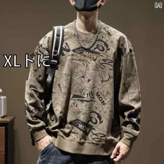 [XLドに]メンズ 男性用 ファッション オシャレ シンプル 大人 かっこいい ストリート ヒップホップ HipHop アメリカンラウンドネック スウェットシャツ 厚手 フード レス コミック カップル トップス