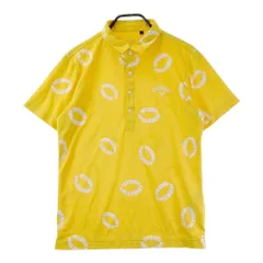 サイズ：L CALLAWAY キャロウェイ  半袖ポロシャツ プリント 総柄 イエロー系 [240101446601] ゴルフウェア メンズ ストスト