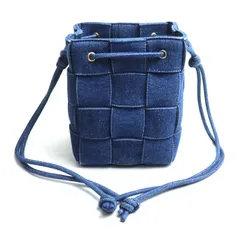 BOTTEGAVENETA ボッテガヴェネタ スモール カセット クロスボディ バケットバッグ ショルダーバッグ インディゴ 743789V2ZB14019 レディース 中古