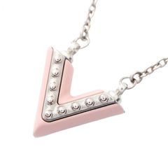 ルイ・ヴィトン LOUIS VUITTON ネックレス エッセンシャルV シルバー/ピンク ステンレススチール ネックレス レディース Used B