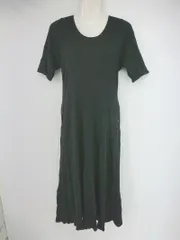 ◇ ROPE' ロペ シンプル 大人女子 半袖 ロング リブニット ワンピース サイズF ブラック レディース P  【1308090007619】